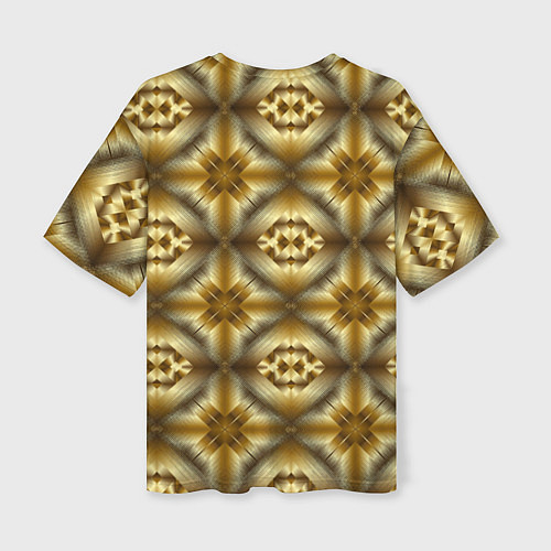 Женская футболка оверсайз Калейдоскоп GOLD золотые 3D текстуры / 3D-принт – фото 2