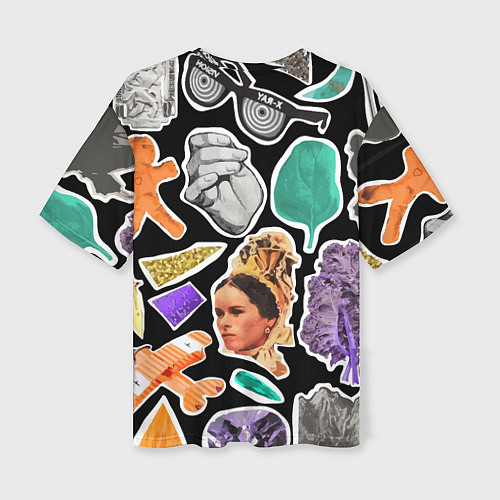 Женская футболка оверсайз Underground pattern Fashion trend / 3D-принт – фото 2