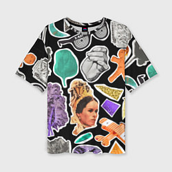 Женская футболка оверсайз Underground pattern Fashion trend