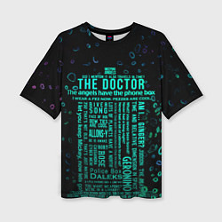 Женская футболка оверсайз Tardis Doctor Who Memories