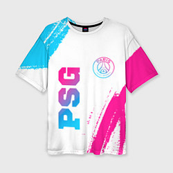 Женская футболка оверсайз PSG Neon Gradient
