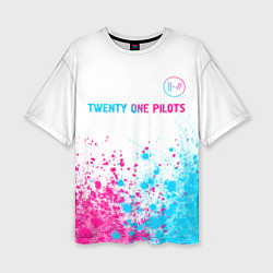 Женская футболка оверсайз Twenty One Pilots Neon Gradient