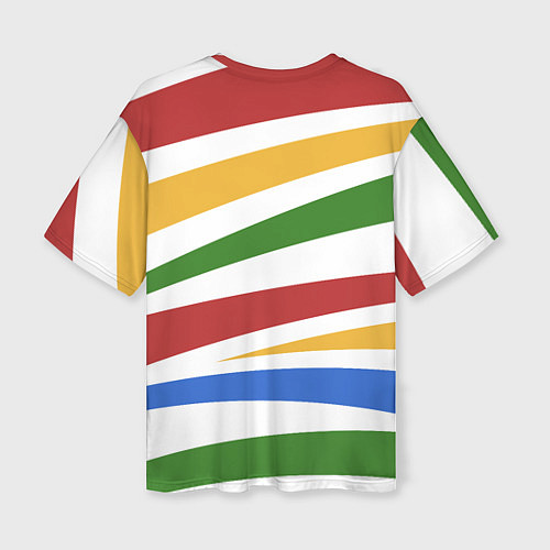 Женская футболка оверсайз Разноцветная зебра без чёрных полос / 3D-принт – фото 2