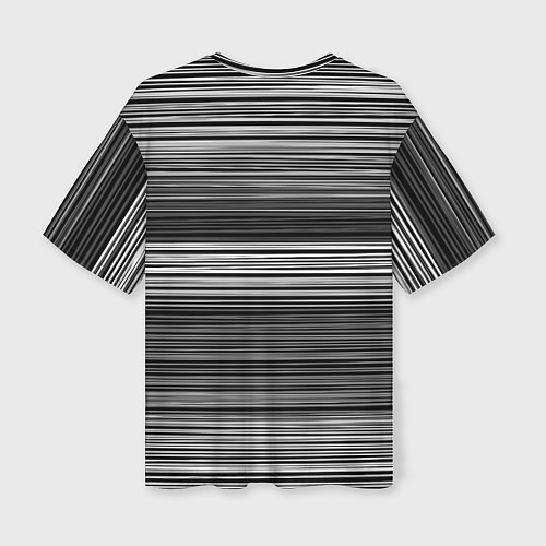 Женская футболка оверсайз Black and white thin stripes Тонкие полосы / 3D-принт – фото 2