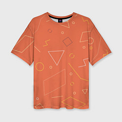 Женская футболка оверсайз Геометрические Фигуры На Оранжевом Фоне