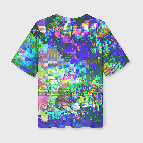 Женская футболка оверсайз Красочный авангардный глитч Экспрессия / 3D-принт – фото 2