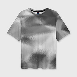 Женская футболка оверсайз В серых тонах абстрактный узор gray abstract patte