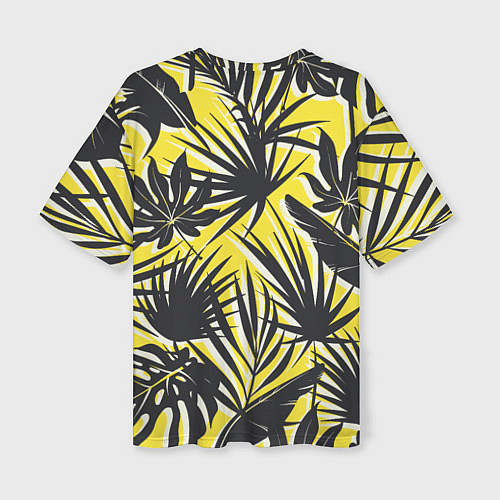 Женская футболка оверсайз Красочная Тропическая Листва / 3D-принт – фото 2