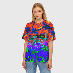 Футболка оверсайз женская Game time Абстрактный пятнистый узор, цвет: 3D-принт — фото 2