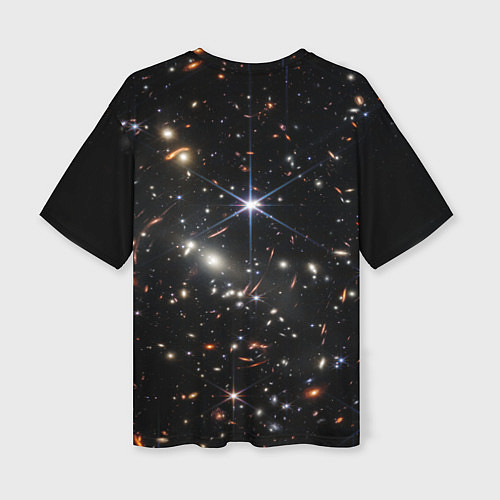Женская футболка оверсайз Новое изображение ранней вселенной от Джеймса Уэбб / 3D-принт – фото 2