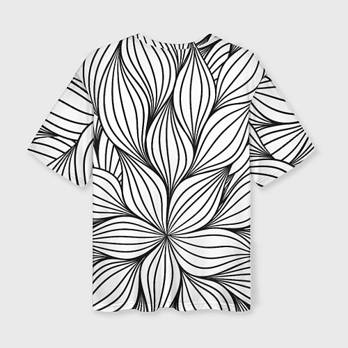 Женская футболка оверсайз Бесконечные Белые Листья / 3D-принт – фото 2