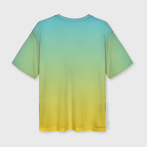 Женская футболка оверсайз Сочные разноцветные ананасы / 3D-принт – фото 2