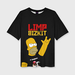 Женская футболка оверсайз Limp Bizkit Симпсоны