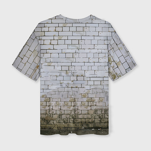 Женская футболка оверсайз Джоконда на стене в стиле граффити / 3D-принт – фото 2