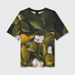 Женская футболка оверсайз Цветы колокольчик - весна