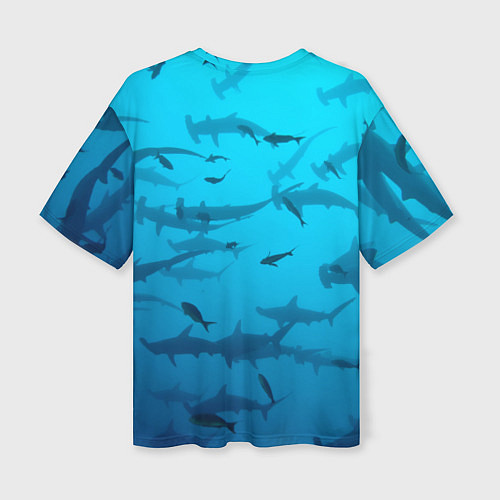 Женская футболка оверсайз Акулы - океан / 3D-принт – фото 2