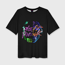 Футболка оверсайз женская Daft punk фанк, цвет: 3D-принт