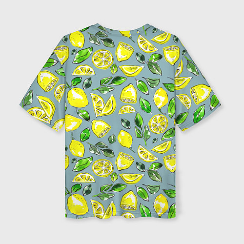 Женская футболка оверсайз Порезанные лимоны - паттерн / 3D-принт – фото 2