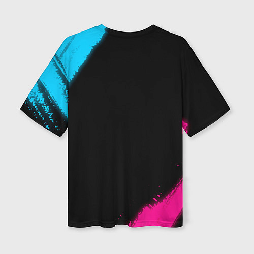 Женская футболка оверсайз Napoli FC Neon Gradient / 3D-принт – фото 2