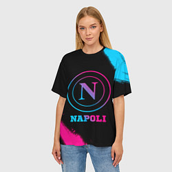 Футболка оверсайз женская Napoli FC Neon Gradient, цвет: 3D-принт — фото 2