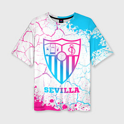 Футболка оверсайз женская Sevilla FC Neon Gradient, цвет: 3D-принт