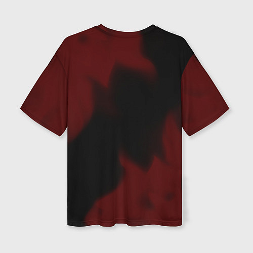 Женская футболка оверсайз Символ Dead Space и краска вокруг на темном фоне / 3D-принт – фото 2