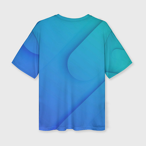 Женская футболка оверсайз Голубой градиент / 3D-принт – фото 2