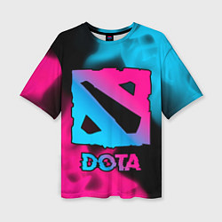 Футболка оверсайз женская Dota Neon Gradient, цвет: 3D-принт