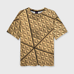 Женская футболка оверсайз Абстрактное металлическое покрытие - Золотой