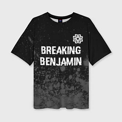 Футболка оверсайз женская Breaking Benjamin glitch на темном фоне: символ св, цвет: 3D-принт
