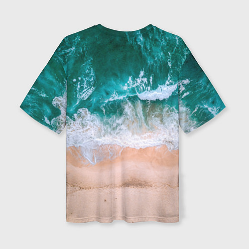 Женская футболка оверсайз Beach volleyball ocean theme / 3D-принт – фото 2
