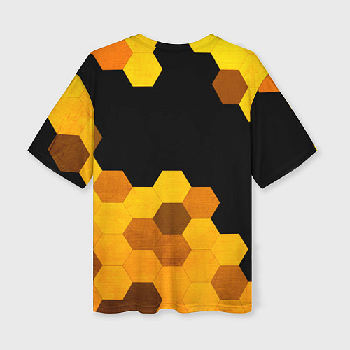 Женская футболка оверсайз Apex Legends - gold gradient: символ сверху / 3D-принт – фото 2