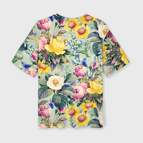 Женская футболка оверсайз Солнечные Цветы / 3D-принт – фото 2