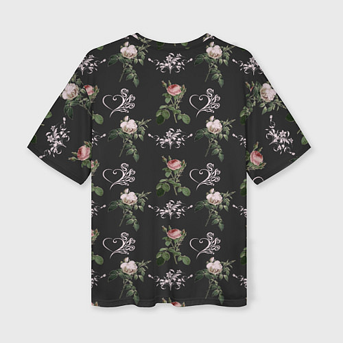 Женская футболка оверсайз Дизайн из роз / 3D-принт – фото 2