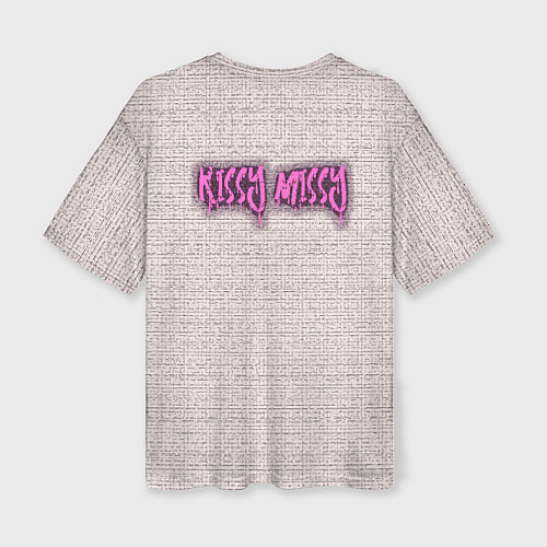 Женская футболка оверсайз Киси Миси объёмная игрушка - Kissy Missy / 3D-принт – фото 2