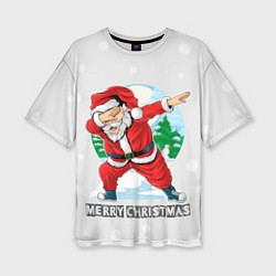 Женская футболка оверсайз Dab Santa Merry Christmas