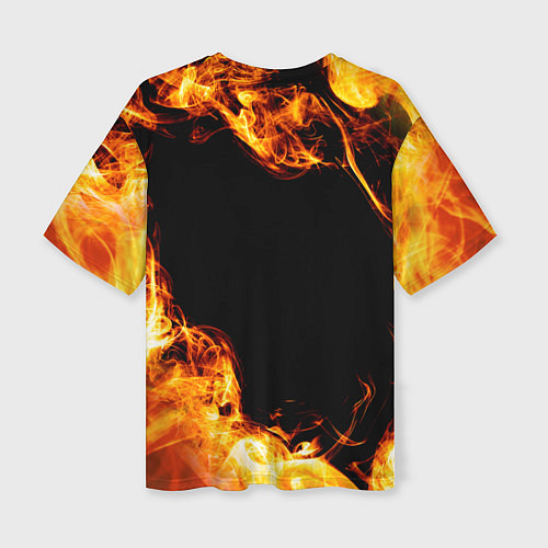 Женская футболка оверсайз Nickelback и пылающий огонь / 3D-принт – фото 2