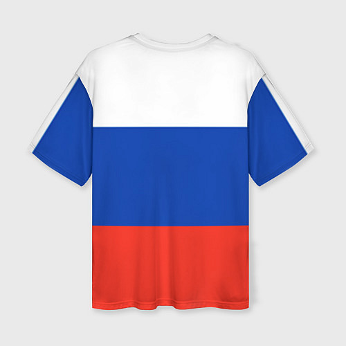 Женская футболка оверсайз Герб России на фоне флага / 3D-принт – фото 2