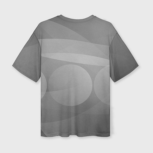 Женская футболка оверсайз Mitsubishi - серая с кружочками абстракция / 3D-принт – фото 2