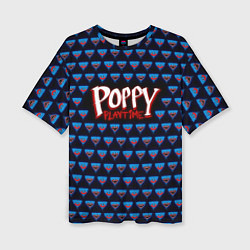 Футболка оверсайз женская Poppy Playtime - Huggy Wuggy Pattern, цвет: 3D-принт