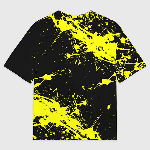 Женская футболка оверсайз Хагги Вагги желтые брызги краски / 3D-принт – фото 2