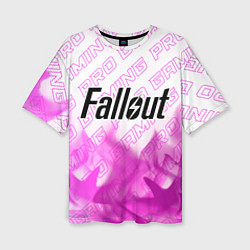 Женская футболка оверсайз Fallout pro gaming: символ сверху