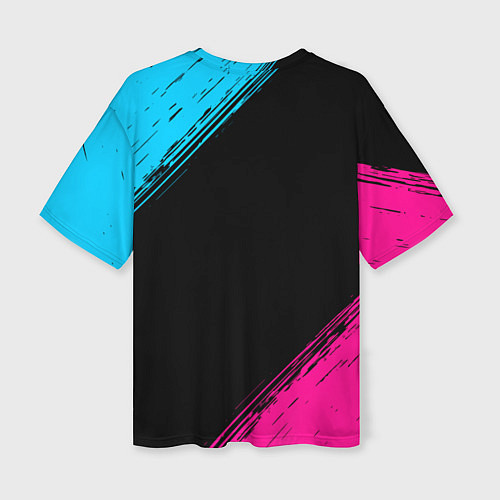 Женская футболка оверсайз Borussia - neon gradient / 3D-принт – фото 2