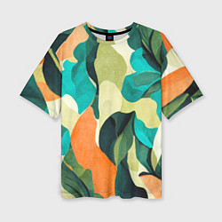 Женская футболка оверсайз Multicoloured camouflage