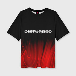 Женская футболка оверсайз Disturbed red plasma