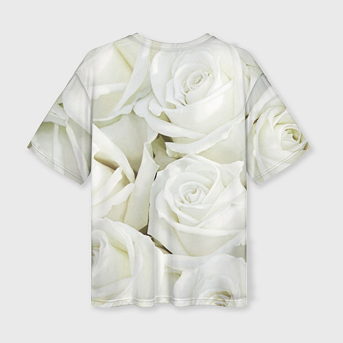 Женская футболка оверсайз Юрий Шатунов на фоне белых роз / 3D-принт – фото 2