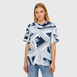 Футболка оверсайз женская Абстрактное множество металлический пластин, цвет: 3D-принт — фото 2