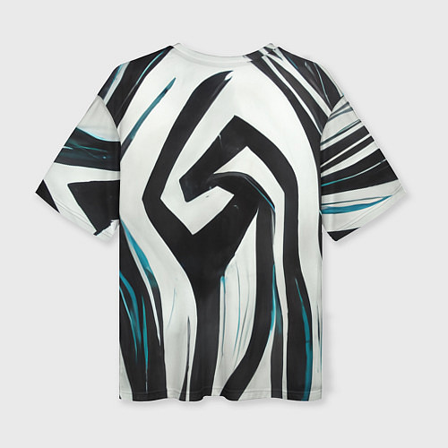 Женская футболка оверсайз Цифровой окрас зебры / 3D-принт – фото 2