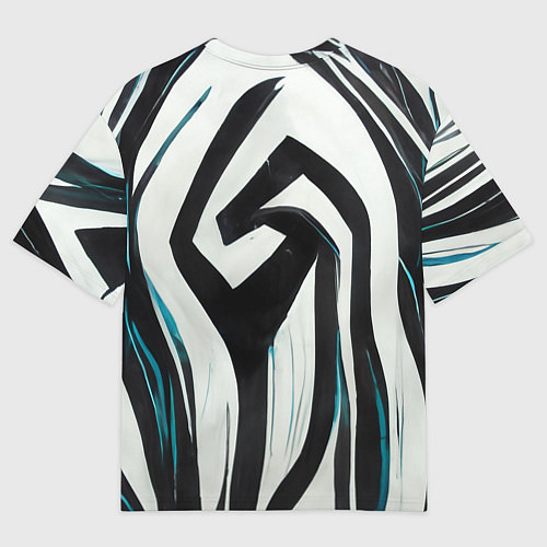 Женская футболка оверсайз Цифровой окрас зебры / 3D-принт – фото 2
