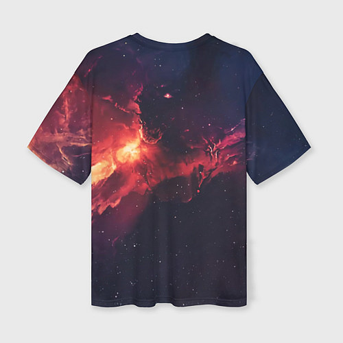 Женская футболка оверсайз Космическое пламя / 3D-принт – фото 2